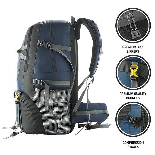 trawoc 55 ltr travel standard backpack bag for camping hiking trekking navy blue shk014 x large 392364274691290 l