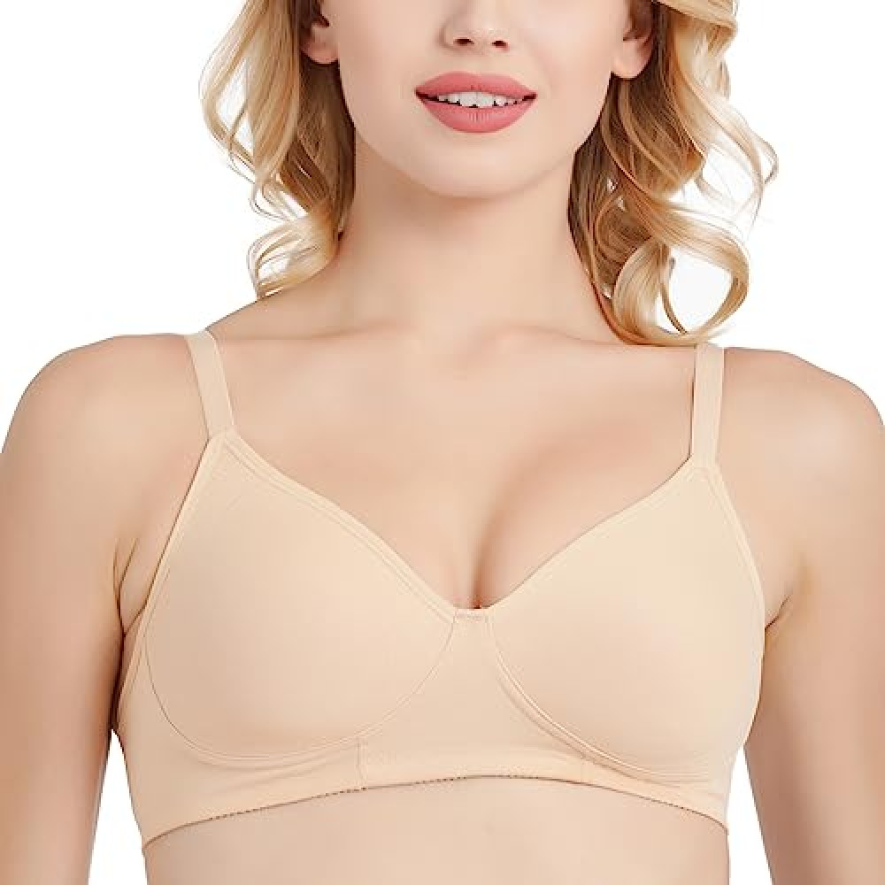 Triumph International Women's Synthetic Non Padded Wire Free Full Coverage  Bra (202I490 26 D 42/95_Beige_42D) : : Fashion