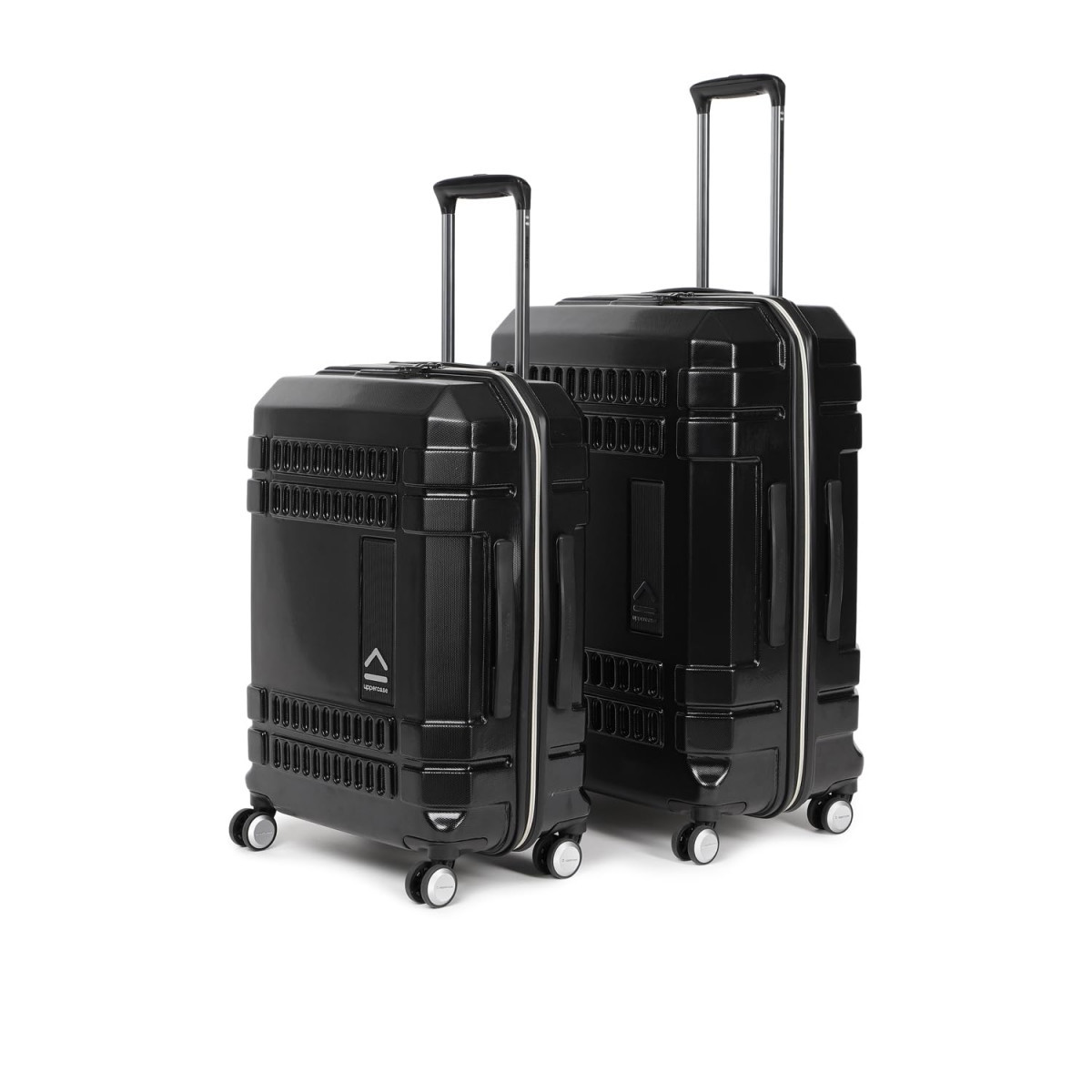 uppercase Bullet Trolley Bag Set Of 2 ML Sustainable Check-In Luggage Hardsided Polycarbonate Printed Luggage Anti-Scratch 2000 Days Warranty Black 32 X 54 X 74 Cm Spinner