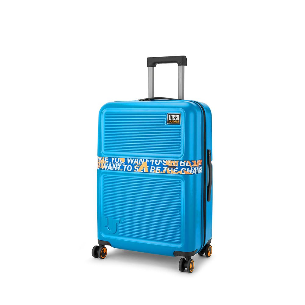 Urban Jungle Premium Trolley Bags for Travel Large Check-in Suitcase 75 cm Hard Luggage with 8 Wheels  TSA Lock for Men and Women Coastal Blue