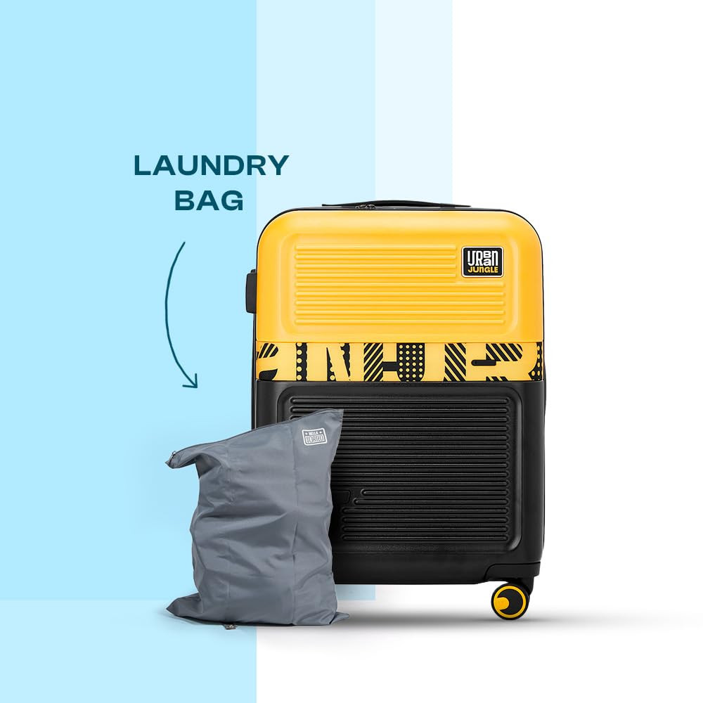 Urban Jungle Premium Trolley Bags for Travel Set of 2 Small  Medium Suitcase 55cm  65cm Cabin and Check-in Luggage with 8 Wheels  TSA Lock Sundaze Yellow