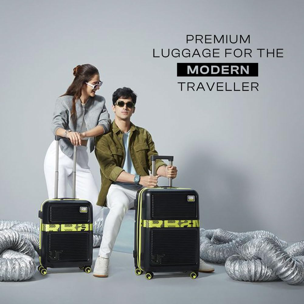 Urban Jungle Premium Trolley Bags for Travel Set of 2 Small  Medium Suitcase 55cm  65cm Cabin and Check-in Luggage with 8 Wheels  TSA Lock Midnight Glow