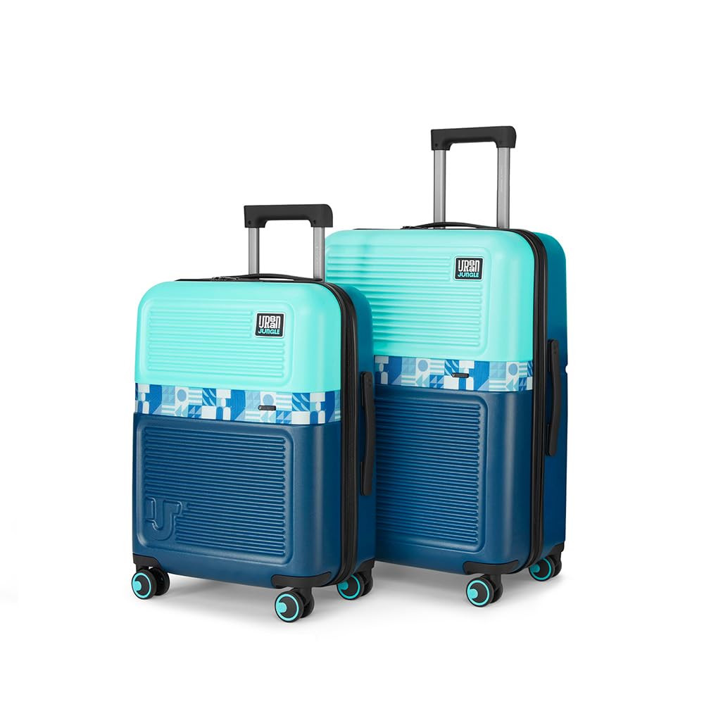 Urban Jungle Premium Trolley Bags for Travel Set of 3 Small Medium  Large Suitcase 55cm 65cm  75cm Cabin and Check-in Luggage with 8 Wheels  TSA Lock - Coastal Blue