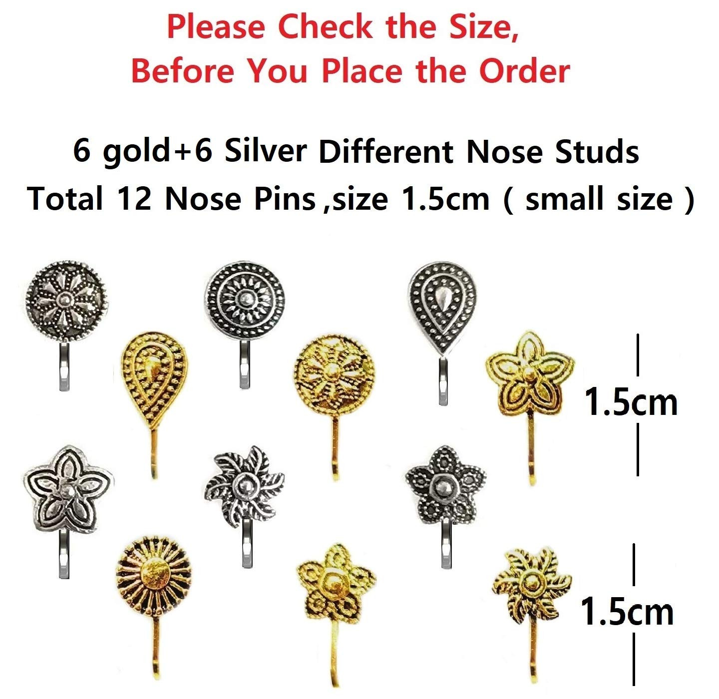 3 Stone Clip on Nose Ring / Press Type Nath / No Pierce Nose Pins / 2 Tone  Gold Plated / CZ Stone Casual Wear / Naths / Indian Nath / Trendy - Etsy