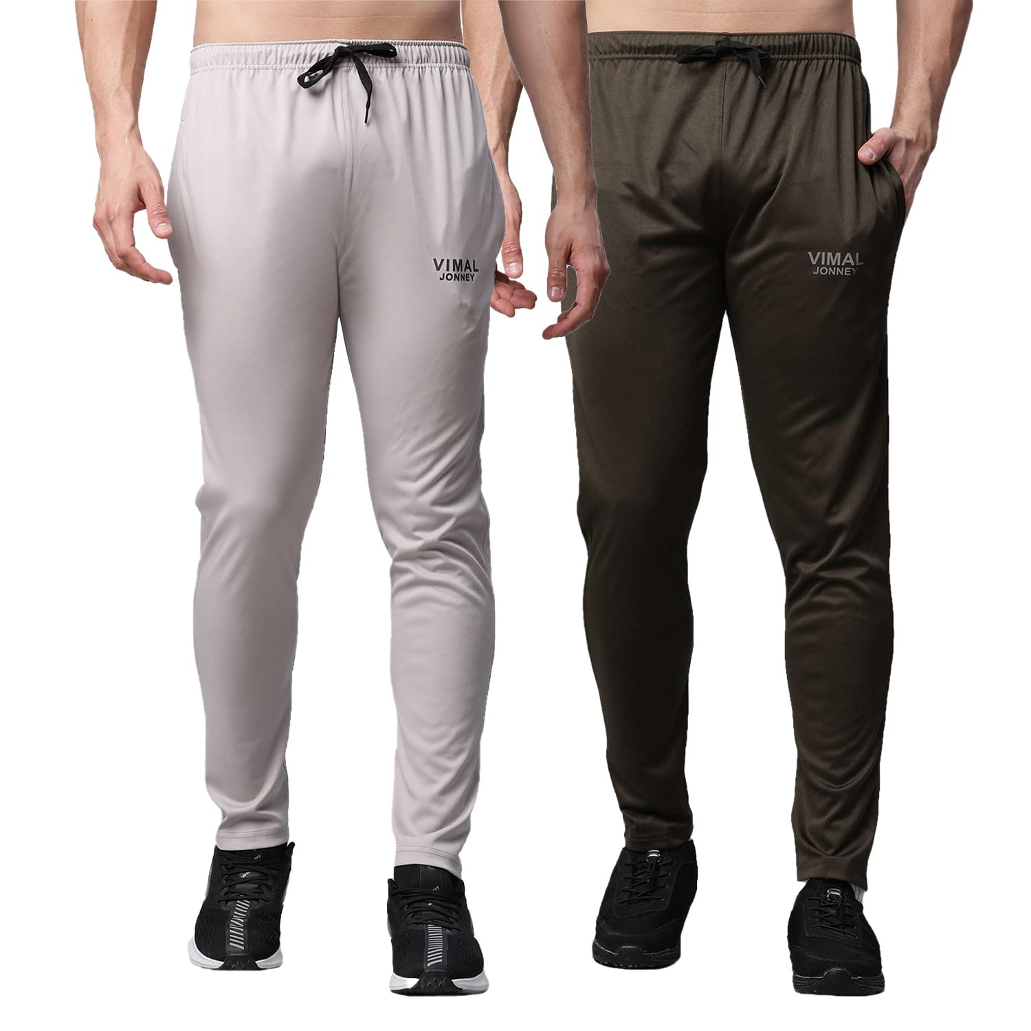 VIMAL JONNEY Men Regular Fit Trackpants Multicolored XX-Large Pack of  2-Dryfit_D10_L.Gry_OLV_02-XXL,Size