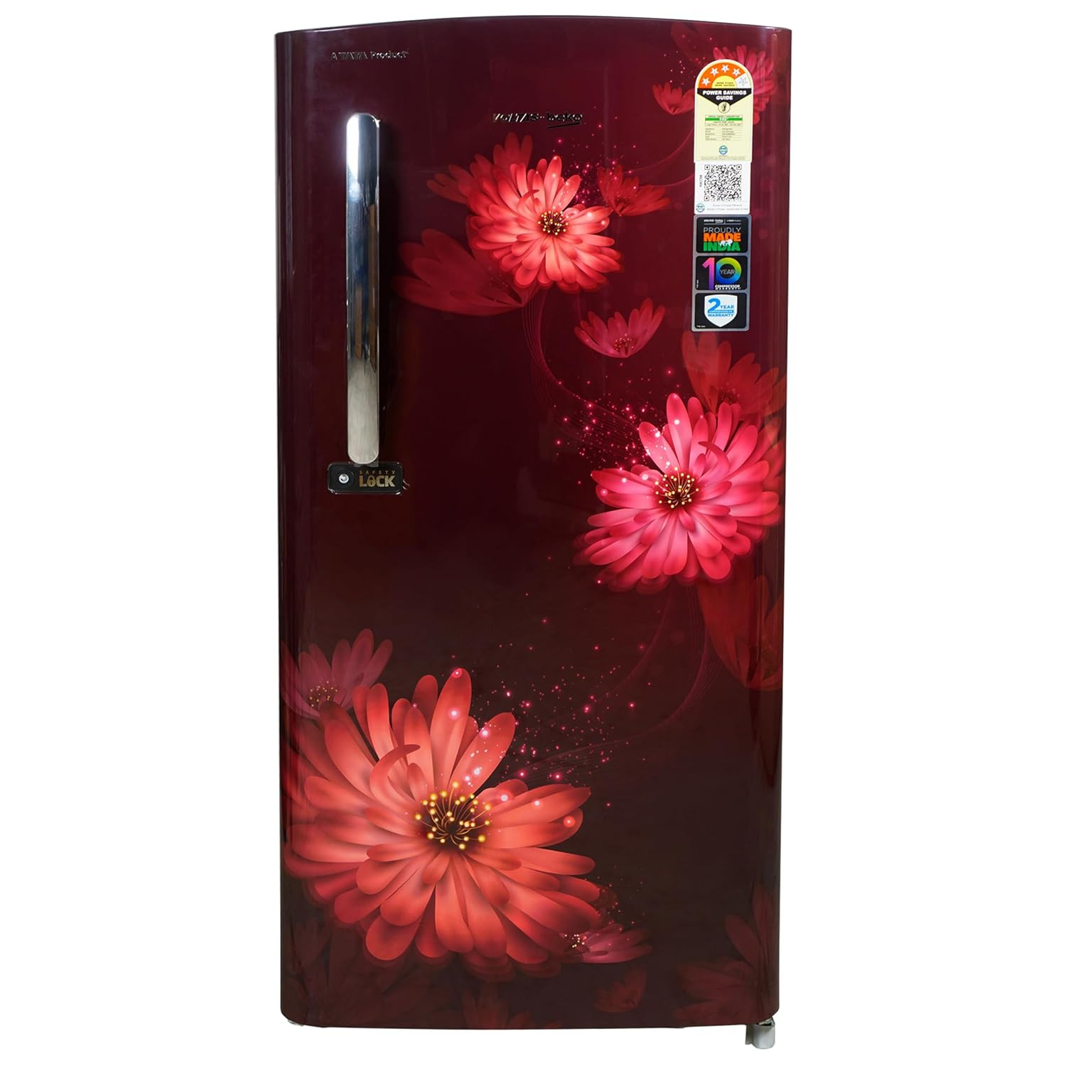 Voltas Beko 185 L 4 Star Direct Cool Single Door Refrigerator with Harvest Fresh Technology RDC220BW0DWE0MH000GD Dahlia Wine