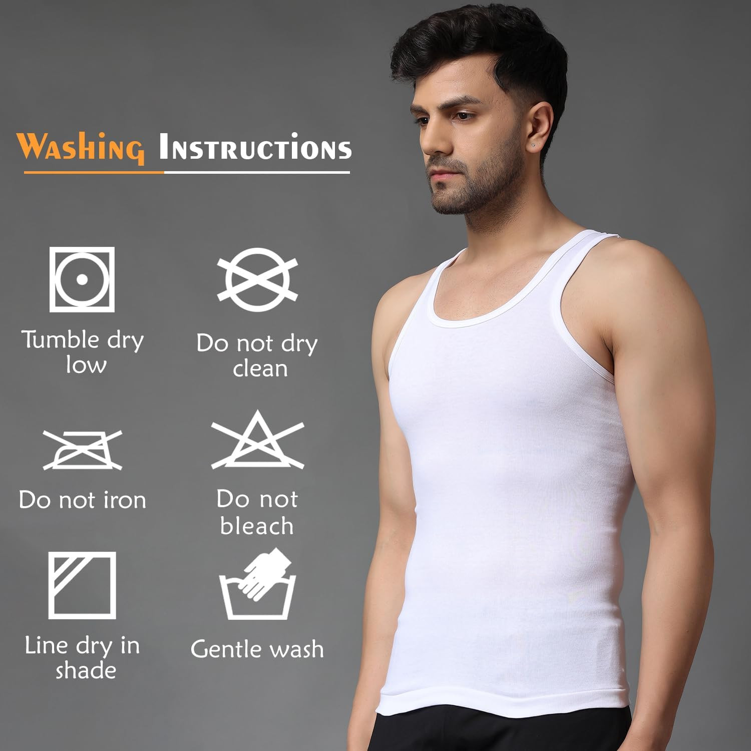 Wearslim® Men's Premium White Round Neck Sleeveless Slim Fit Ultra