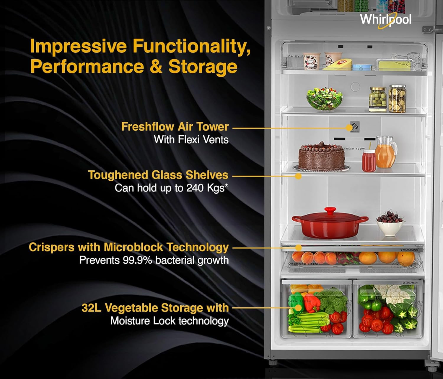 Whirlpool 431 L 2 Star IntelliFresh Convertible Inverter Frost Free Double Door Refrigerator IF INV CNV 480 ALPHA STEEL-Z 2S 2023 Model