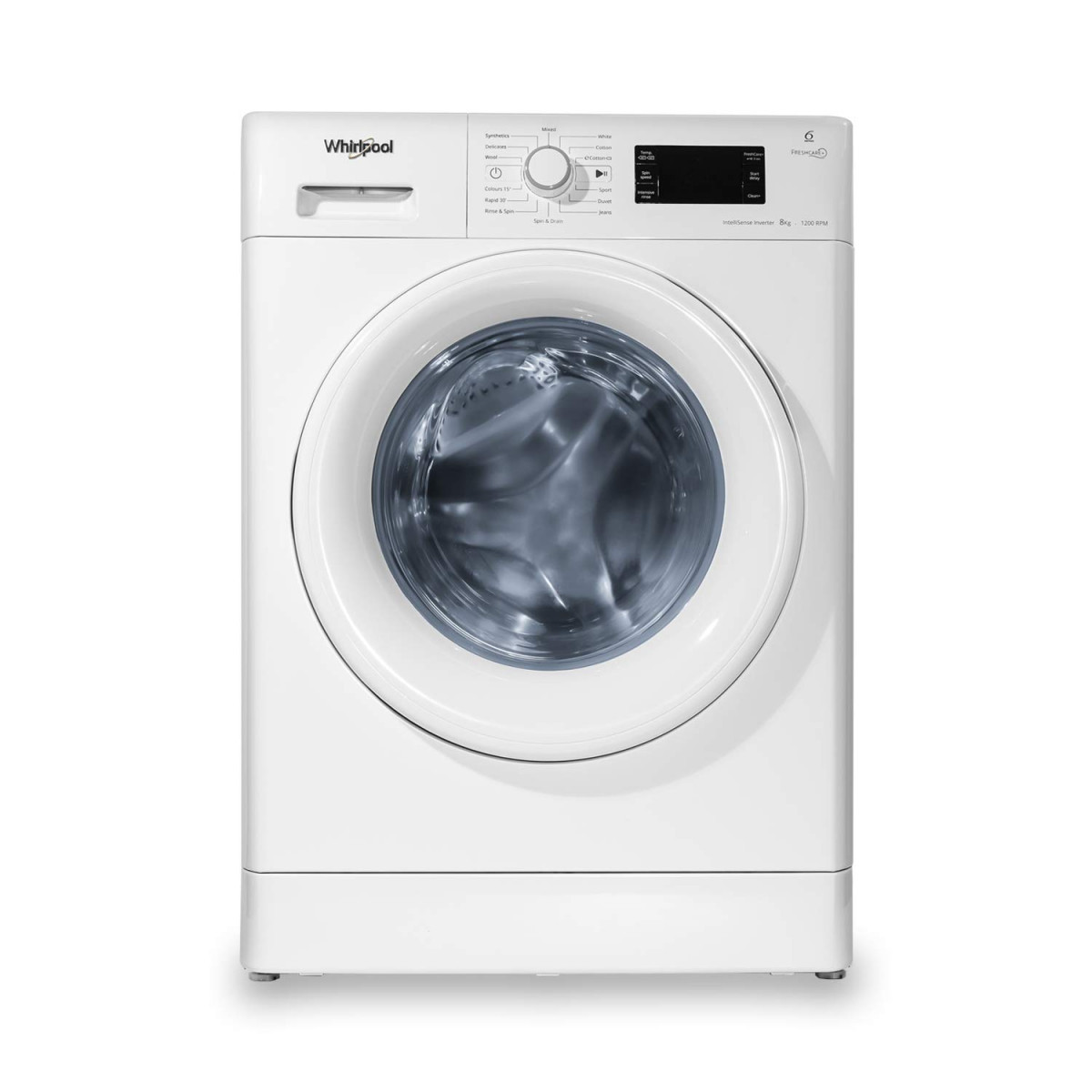 Whirlpool 8 kg Inverter Fully Automatic Front Load Washing Machine Appliance Fresh Care 8212 White Inbuilt Heater