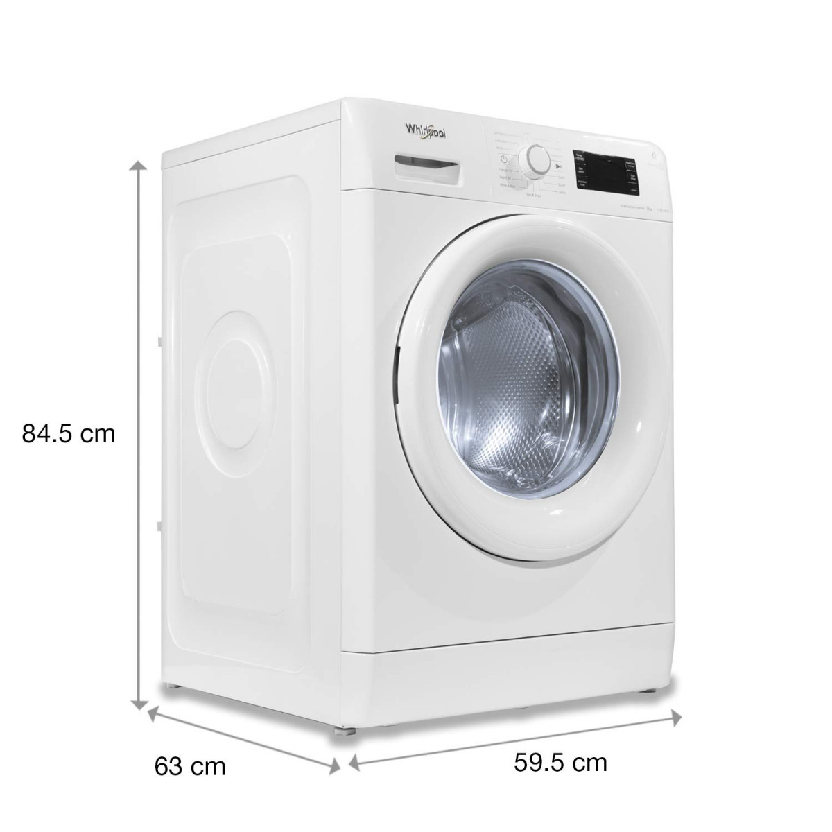 Whirlpool 8 kg Inverter Fully Automatic Front Load Washing Machine Appliance Fresh Care 8212 White Inbuilt Heater