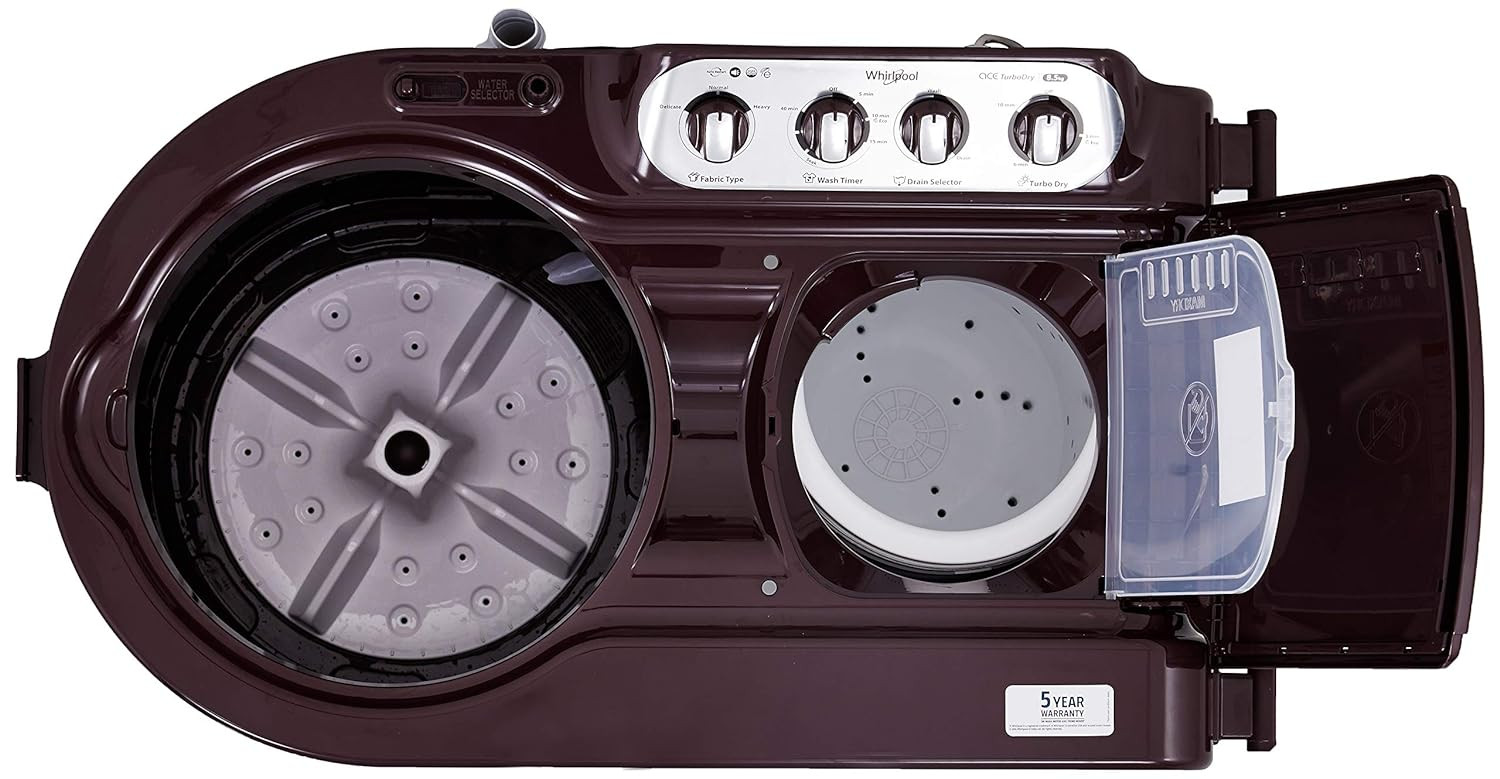 Whirlpool 85 Kg 5 Star Semi-Automatic Top Loading Washing Machine ACE 85 TURBO DRY Wine Dazzle