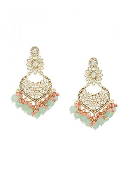 ZAVERI PEARLS Gold Tone Kundan & Pearls Traditional Drop Earring &  Maangtikka Set For Women-ZPFK13161 : Amazon.in: Fashion