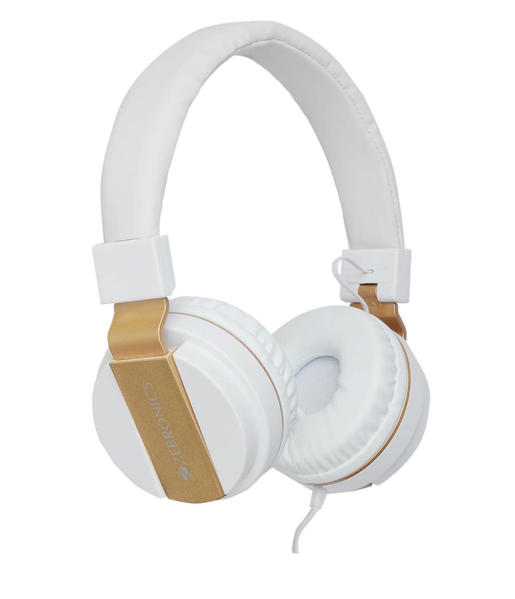 Zebronics Storm Wired On Ear Headphone with 35mm Jack White