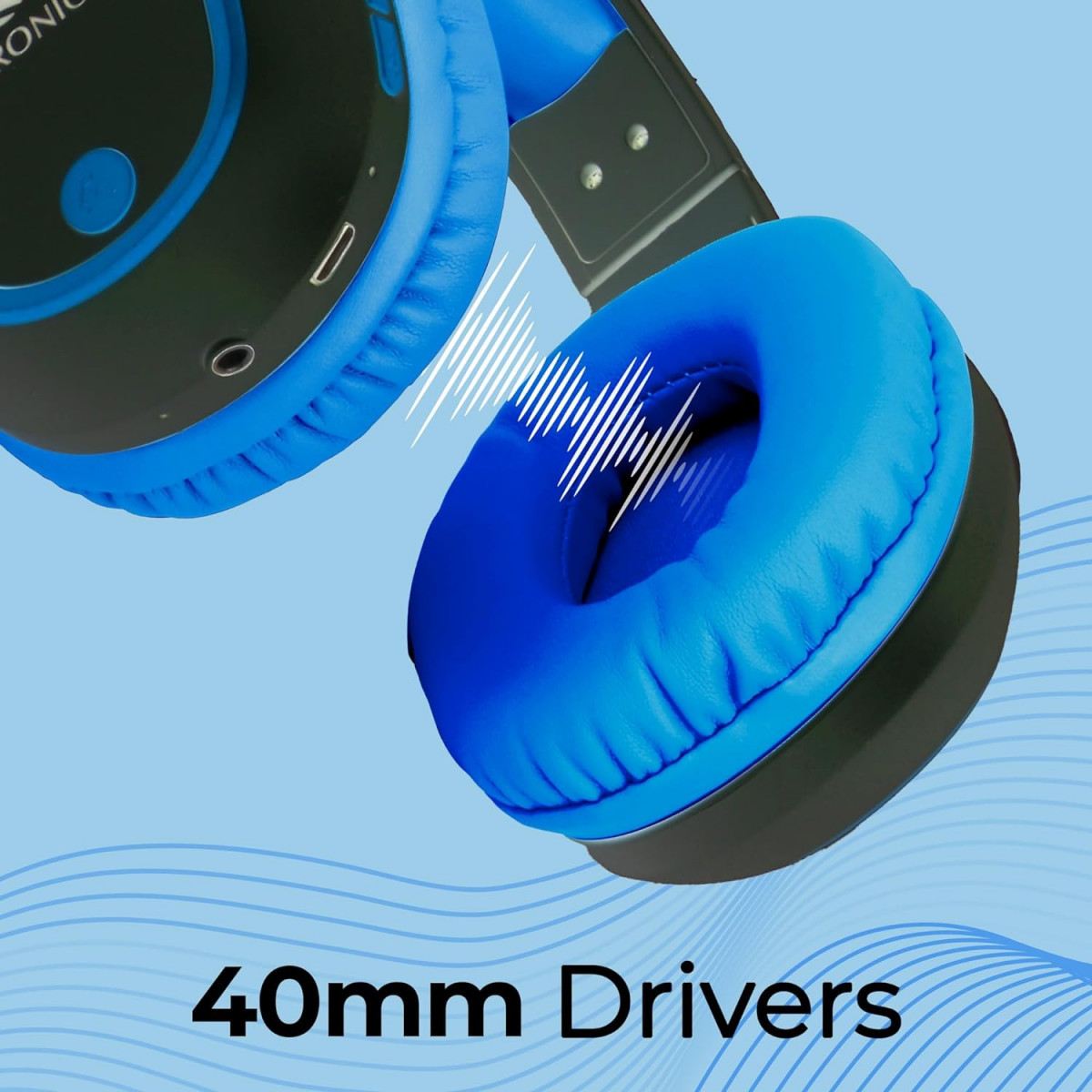 Zebronics Thunder Bluetooth 53 Over Ear Wireless Headphones Blue