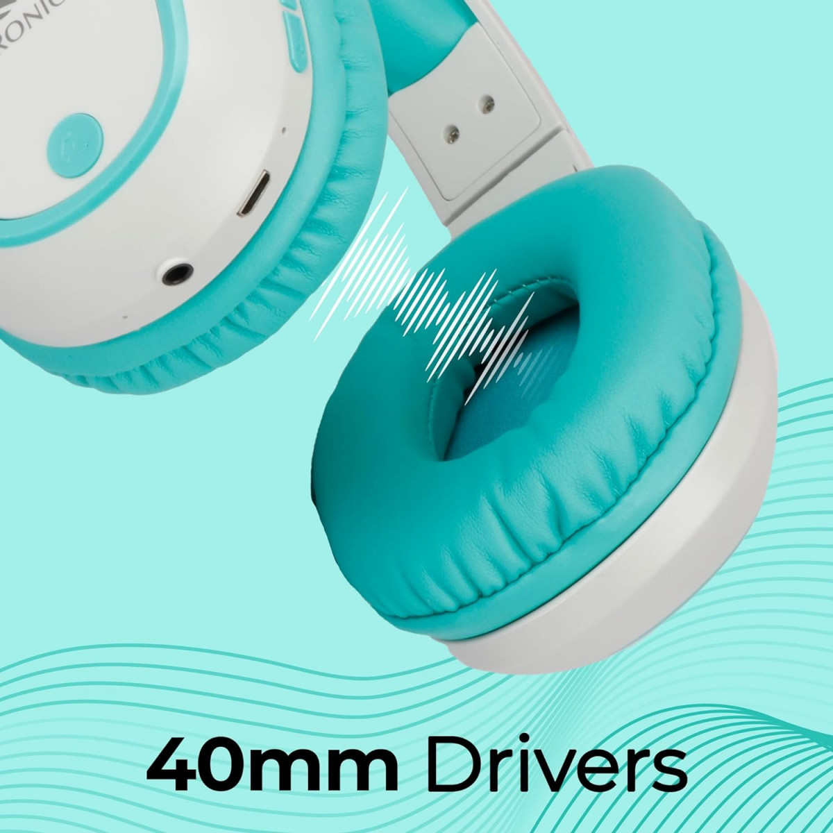 ZEBRONICS Thunder Bluetooth 53 Wireless Over Ear Headphones Sea Green
