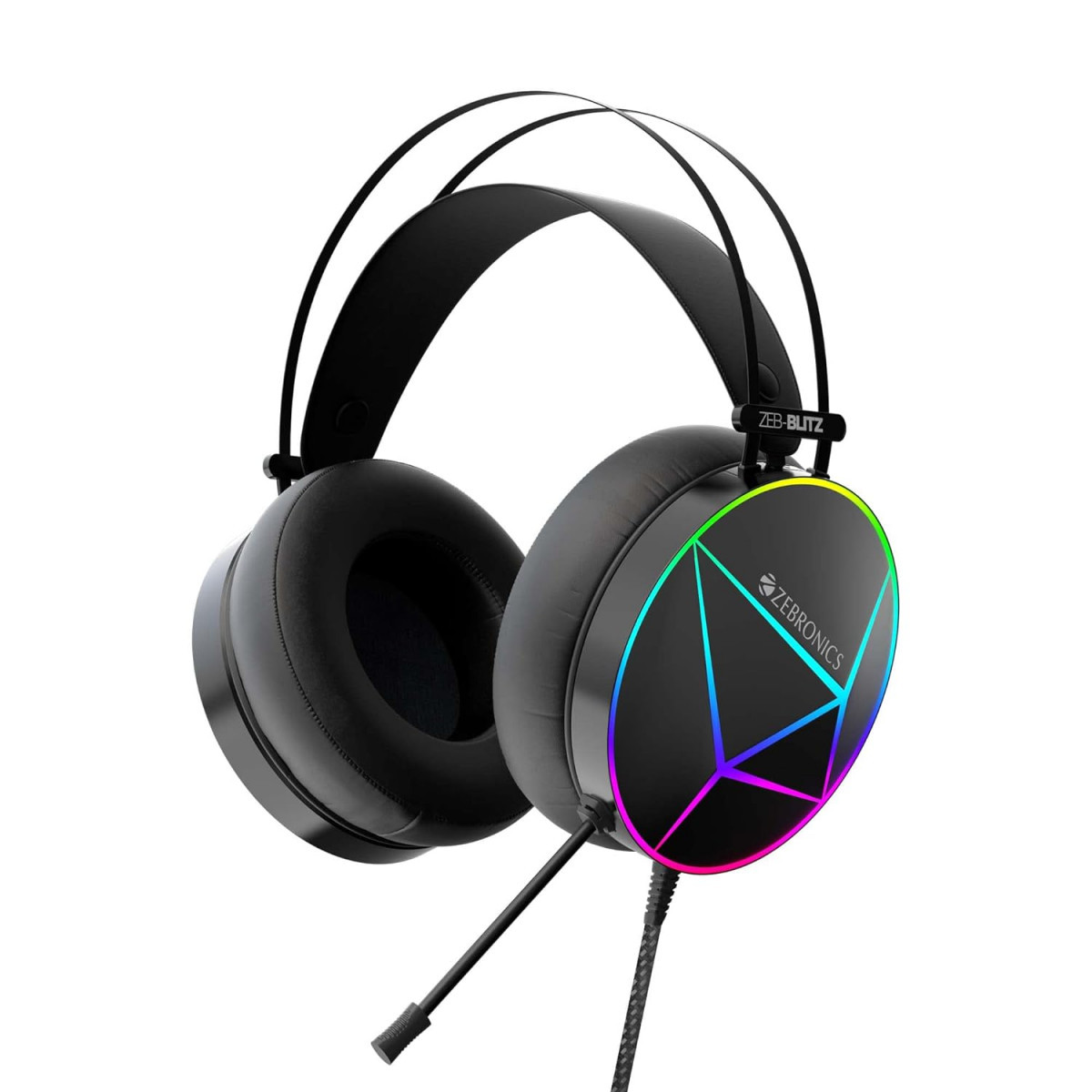 ZEBRONICS Zeb-Blitz USB Gaming Wired On Ear Headphones Black