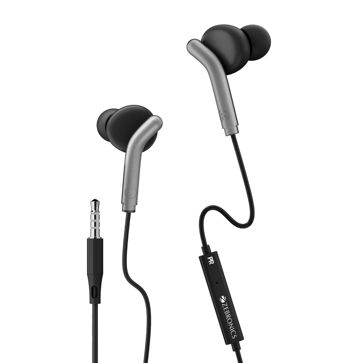 Zebronics Zeb-Bro in Ear Wired Earphones with Mic 35mm Audio Jack 10mm Drivers PhoneTablet CompatibleBlack