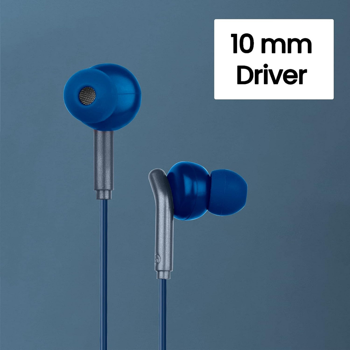 ZEBRONICS Zeb-Bro in Ear Wired Earphones with Mic 35mm Audio Jack 10mm Drivers PhoneTablet CompatibleBlue