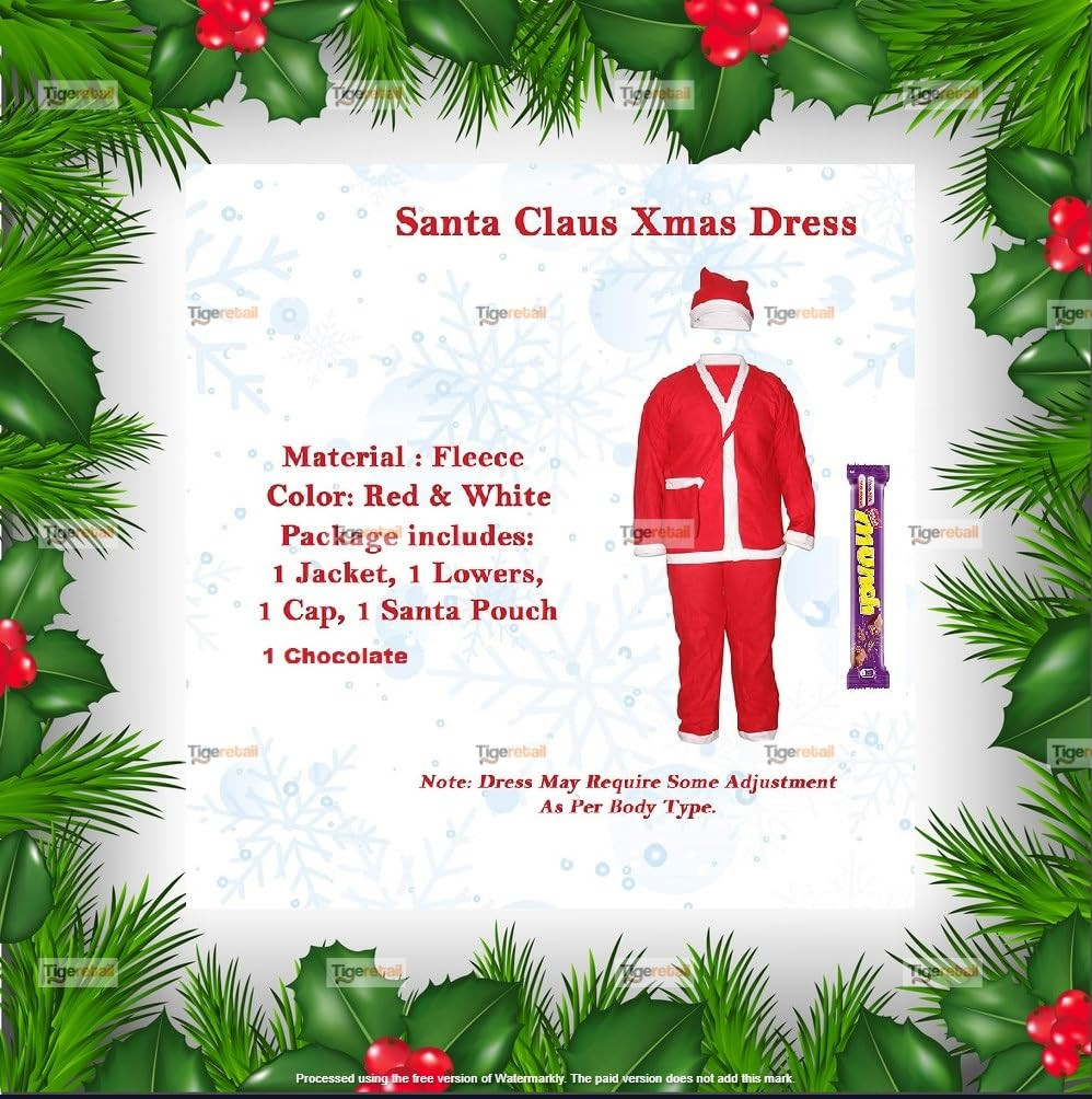 PK HUB LOOT OFFER Set of 5 Santa Claus Dresses - Kids Special Unisex Santa  Claus Dress
